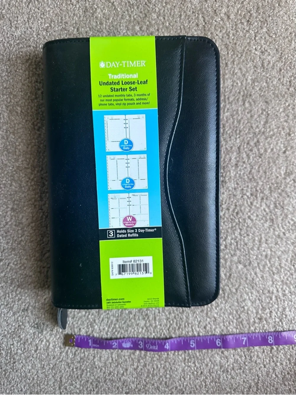 Day-Timer Black Leatherette Zip Planner